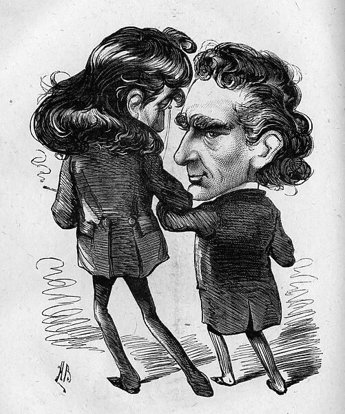 Caricature of the actors Edwin Booth and Henry Irving