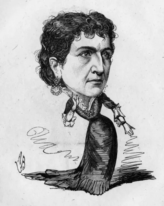 Framed Print : Caricature of the actress Dame Genevieve Ward Framed Print : Caricature of the actress Dame Genevieve Ward