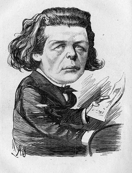 Caricature of Anton Rubinstein, composer and pianist