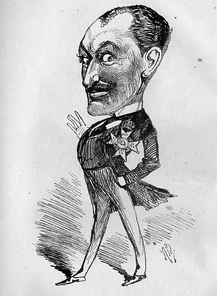 Caricature of Augustus Harris, British actor and dramatist