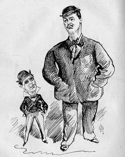 Caricature of Charles Alias and H B Farnie