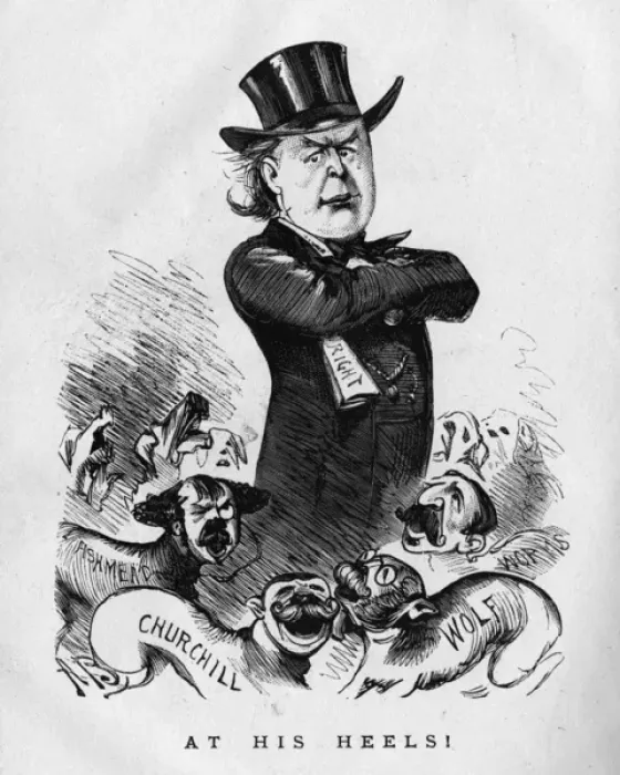 Framed Print : Caricature of Charles Bradlaugh, atheist MP Framed Print : Caricature of Charles Bradlaugh, atheist MP