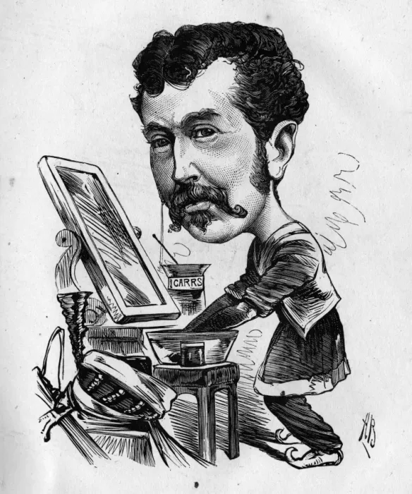 Framed Print : Caricature of Charles Warner, English actor