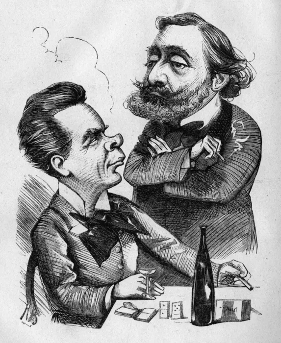 Framed Print : Caricature of Coquelin and Gambetta Framed Print : Caricature of Coquelin and Gambetta