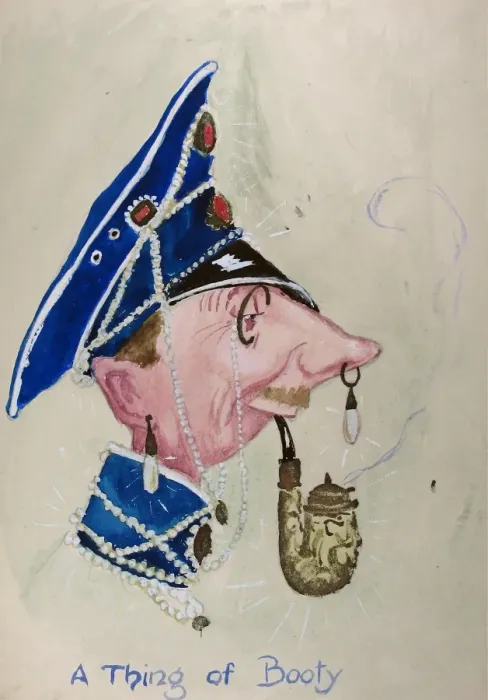 Framed Print : Caricature of Crown Prince Willie festooned with jewels Framed Print : Caricature of Crown Prince Willie festooned with jewels