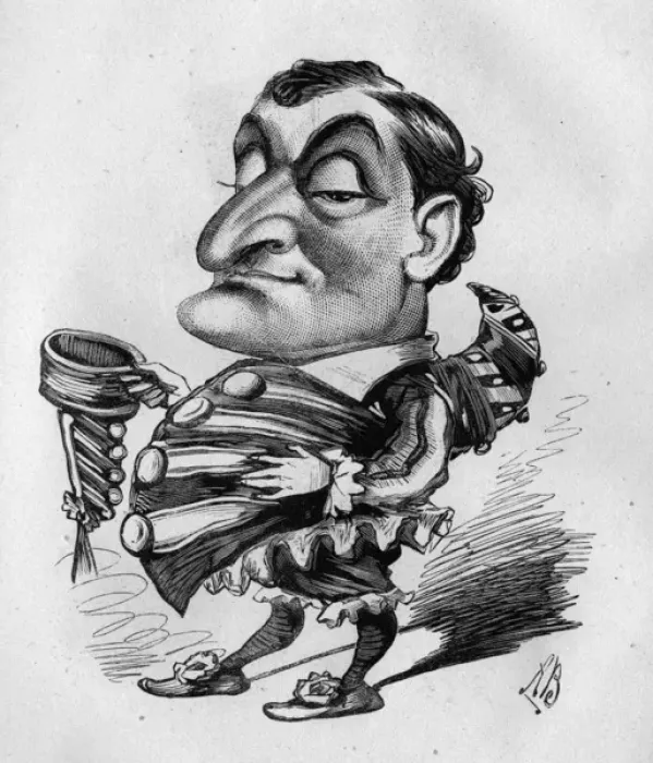 Framed Print : Caricature of David James, English comic actor Framed Print : Caricature of David James, English comic actor