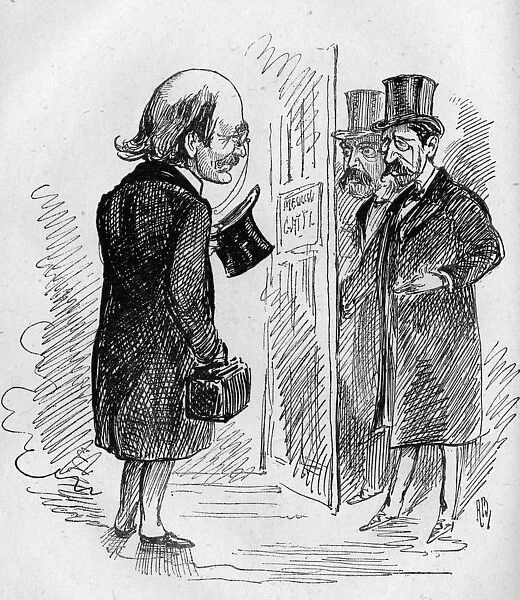 Caricature of Dion Boucicault, Irish actor and playwright