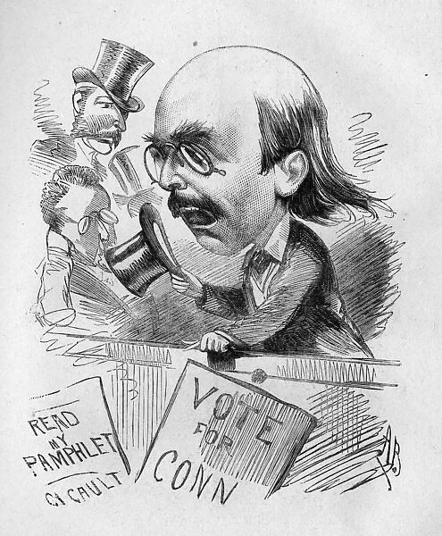 Caricature of Dion Boucicault, Irish actor and playwright