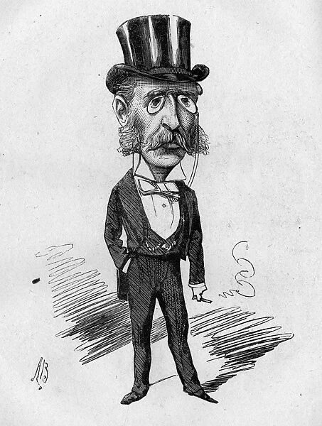 Caricature of Dr Lennox Browne, ENT specialist