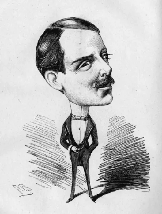 Framed Print : Caricature of Edward Smith Willard, English actor Framed Print : Caricature of Edward Smith Willard, English actor