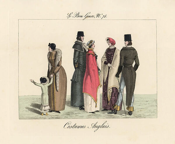 Caricature of English costumes, circa 1815