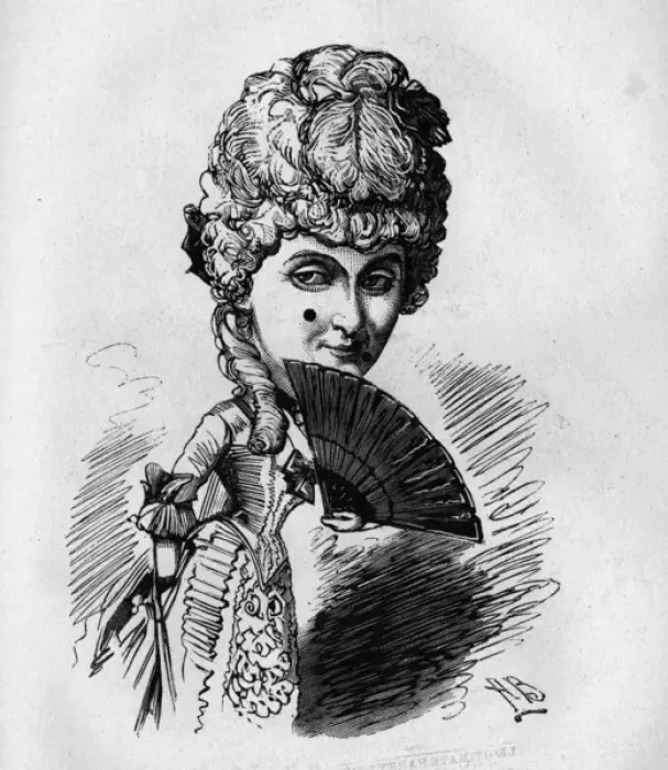 Framed Print : Caricature of Florence St John, singer and actress Framed Print : Caricature of Florence St John, singer and actress