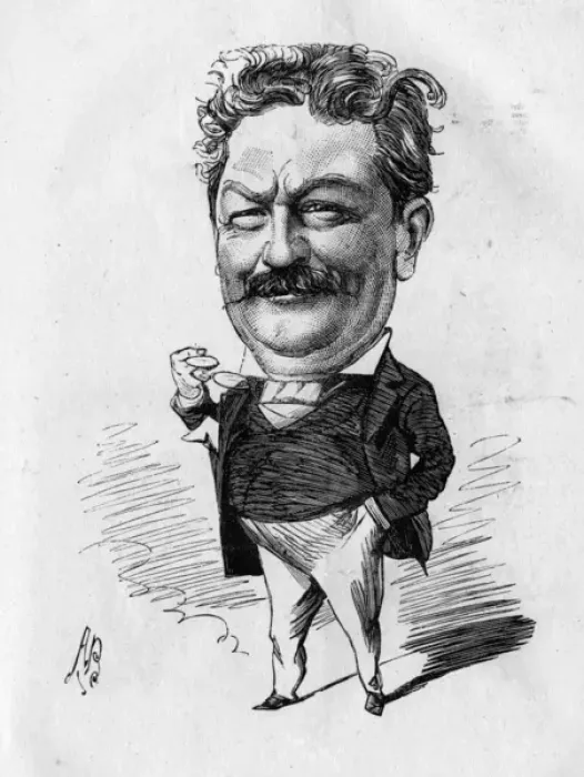 Framed Print : Caricature of Frank Hall Framed Print : Caricature of Frank Hall