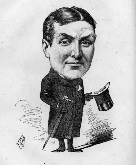 Framed Print : Caricature of Fred Hughes, actor Framed Print : Caricature of Fred Hughes, actor