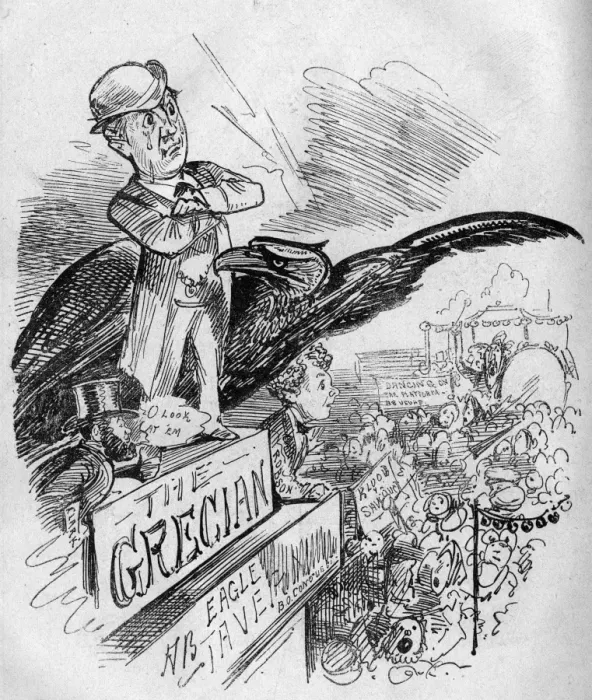 Framed Print : Caricature of George Conquest, theatre manager Framed Print : Caricature of George Conquest, theatre manager