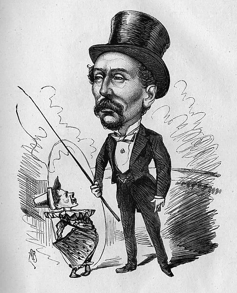 Caricature of George Sanger, circus proprietor