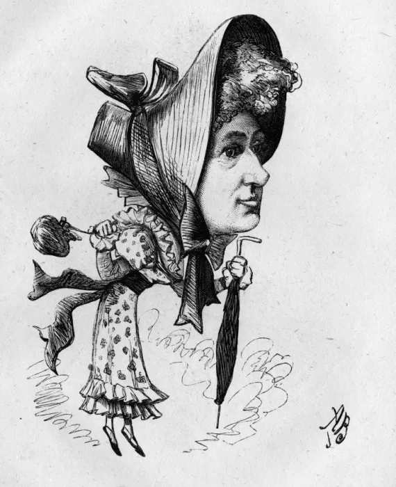 Framed Print : Caricature of Harriet Coveney, English actress Framed Print : Caricature of Harriet Coveney, English actress