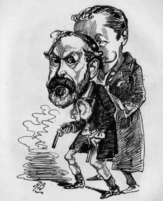 Framed Print : Caricature of Henry Labouchere, politician and writer Framed Print : Caricature of Henry Labouchere, politician and writer