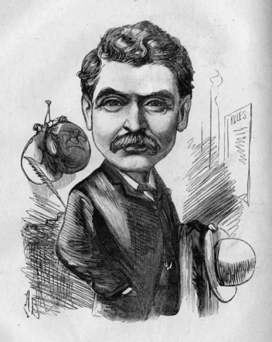 Framed Print : Caricature of Henry Sampson, newspaper proprietor Framed Print : Caricature of Henry Sampson, newspaper proprietor