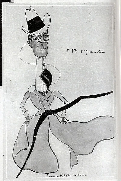 Caricature illustration of Cyril Maude by Frank Richardson. Cyril Francis Maude (1862-1951) actor-manager. From an article, My Caricatures'by Frank Richardson. Date: 1910