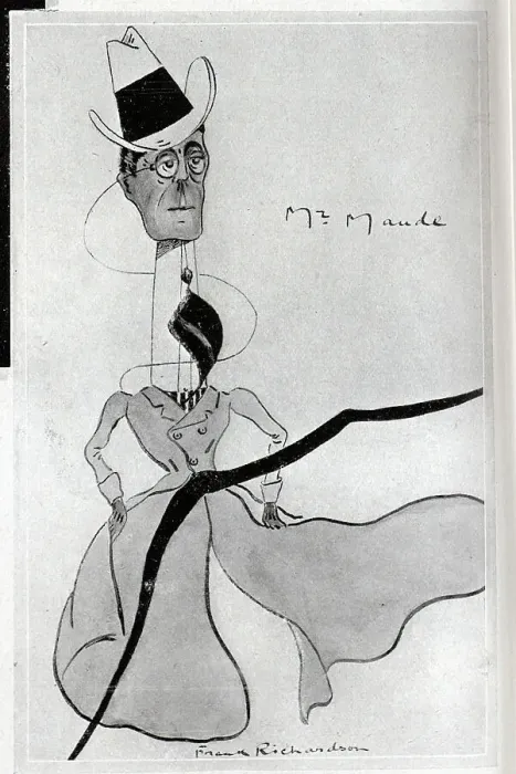 Framed Print : Caricature illustration of Cyril Maude by Frank Richardson. Cyril Francis Maude (1862-1951) actor-manager. From an article, My Caricatures'by Frank Richardson. Date: 1910 Framed Print : Caricature illustration of Cyril Maude by Frank Richardson. Cyril Francis Maude (1862-1951) actor-manager. From an article, My Caricatures'by Frank Richardson. Date: 1910