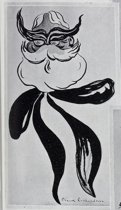 Framed Print : Caricature illustration of Francis Burnand by Frank Richardson. Sir Francis Cowley Burnand (1836-1917) comic writer and playwright. From an article, My Caricatures'by Frank Richardson. Date: 1910 Framed Print : Caricature illustration of Francis Burnand by Frank Richardson. Sir Francis Cowley Burnand (1836-1917) comic writer and playwright. From an article, My Caricatures'by Frank Richardson. Date: 1910