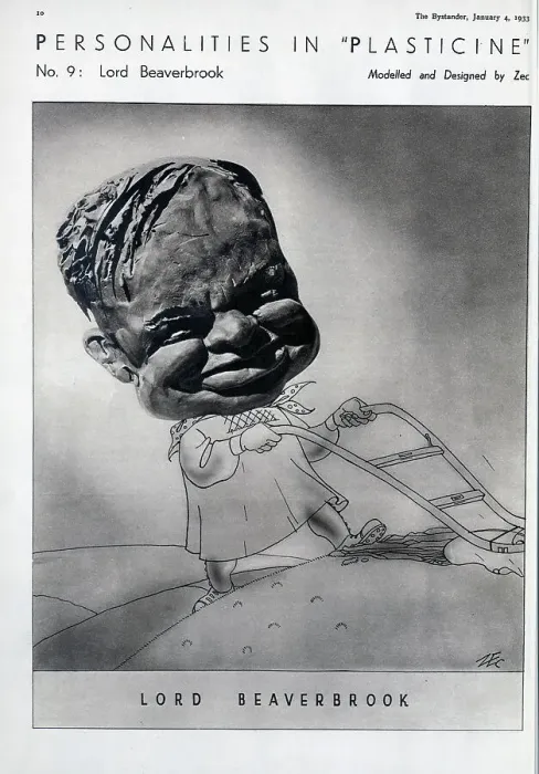 Framed Print : Caricature illustration of Lord Beaverbrook, in plasticine and pen. Captioned, Personalities in Plasticine, No 9 Lord Beaverbrook'. Philip Zec (1909-1983), illustrator and cartoonist Framed Print : Caricature illustration of Lord Beaverbrook, in plasticine and pen. Captioned, Personalities in Plasticine, No 9 Lord Beaverbrook'. Philip Zec (1909-1983), illustrator and cartoonist