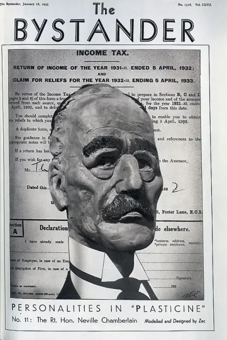 Framed Print : Caricature illustration of the Rt Hon Neville Chamberlain, in plasticine and pen. Captioned, Personalities in Plasticine, No 12 Sir Henry Alfred Lytton Framed Print : Caricature illustration of the Rt Hon Neville Chamberlain, in plasticine and pen. Captioned, Personalities in Plasticine, No 12 Sir Henry Alfred Lytton