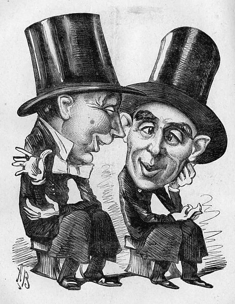 Caricature of James Fawn and Arthur Roberts