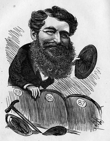 Caricature of Joseph Knight, drama critic and historian