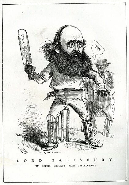 Caricature, Lord Salisbury as batsman