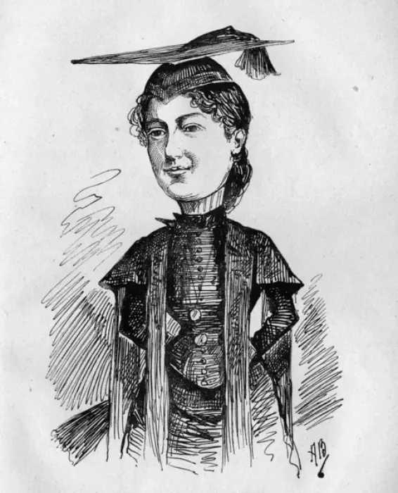 Framed Print : Caricature of Madge Kendal, English actress and manager Framed Print : Caricature of Madge Kendal, English actress and manager