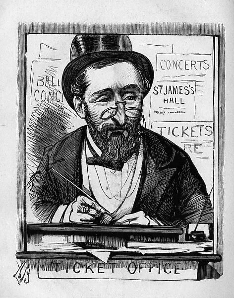 Caricature of Mr A Austin, St Jamess Hall, London