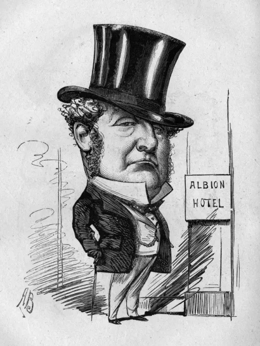 Framed Print : Caricature, Mr Cooper of the Albion Hotel