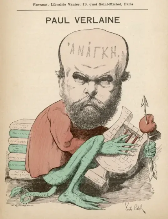 Framed Print : Caricature of Paul Verlaine, French poet Framed Print : Caricature of Paul Verlaine, French poet