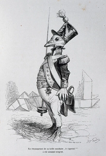 Caricature of The private and public life of animals, by J. J