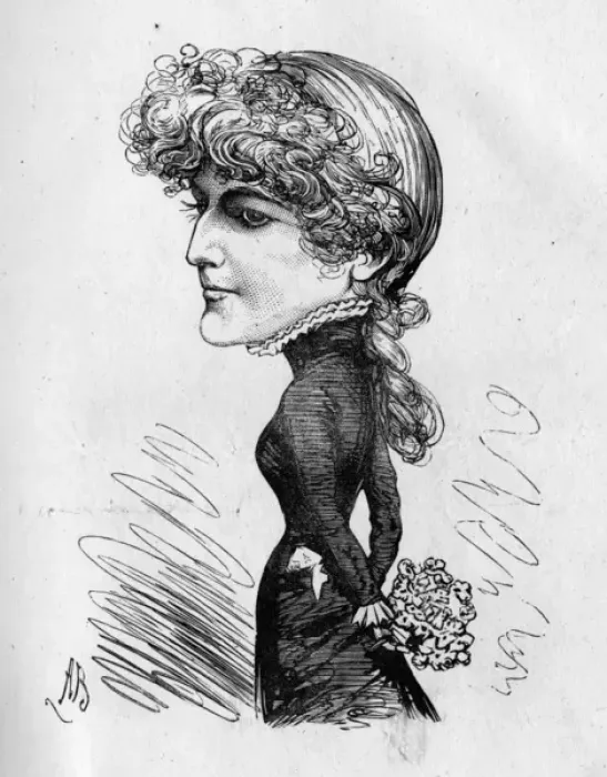 Framed Print : Caricature of Violet Cameron, English actress and singer Framed Print : Caricature of Violet Cameron, English actress and singer