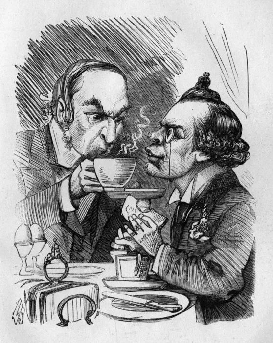 Framed Print : Caricature of W E Gladstone and John L Toole Framed Print : Caricature of W E Gladstone and John L Toole