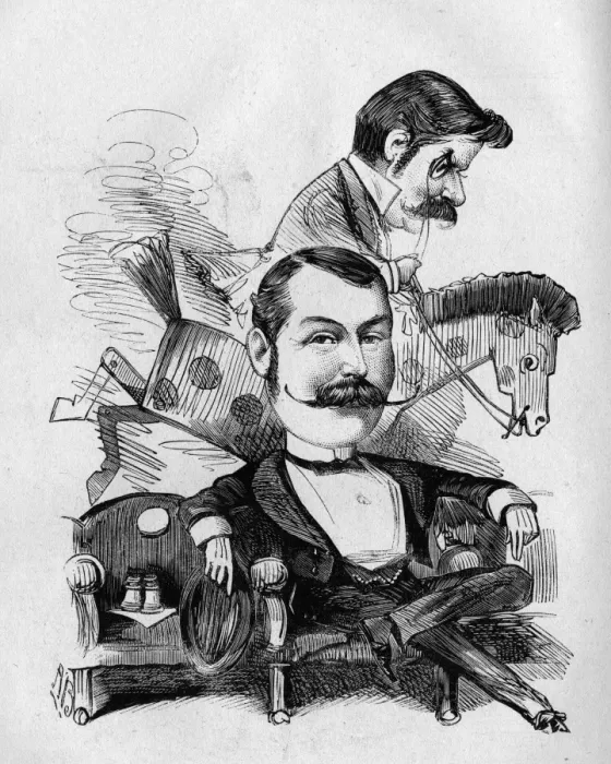 Framed Print : Caricature of Walter Webling and Alfred Watson Framed Print : Caricature of Walter Webling and Alfred Watson