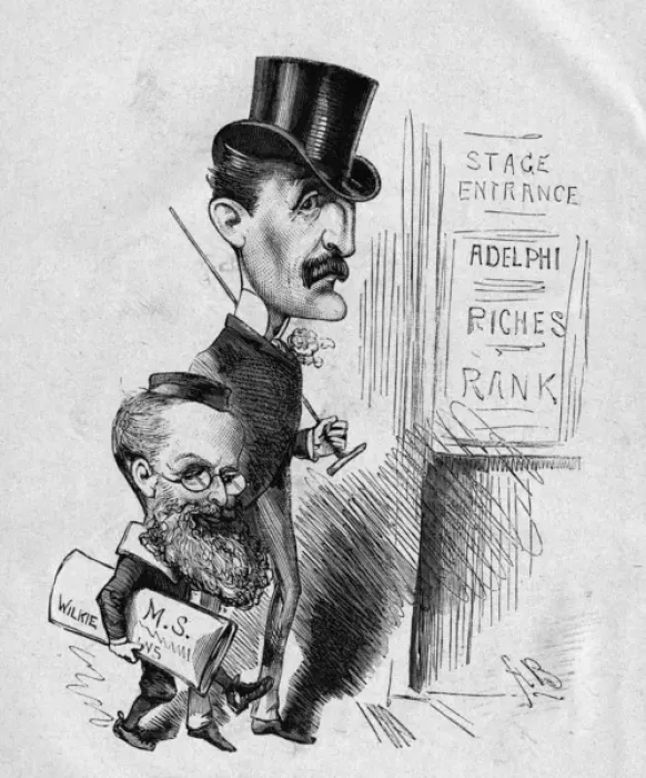 Framed Print : Caricature of Wilkie Collins and Edgar Bruce Framed Print : Caricature of Wilkie Collins and Edgar Bruce