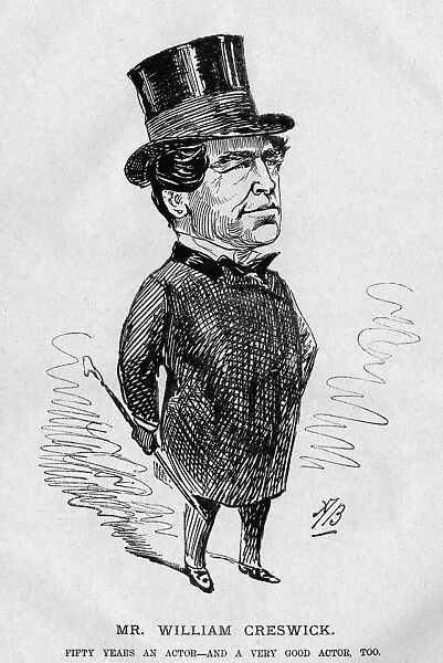 Caricature of William Creswick, English actor