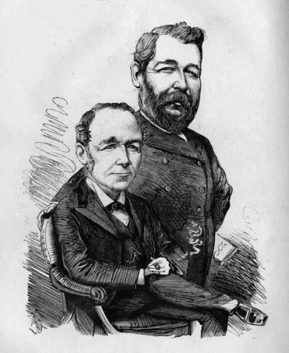 Framed Print : Caricature of The Two Willings, senior and junior Framed Print : Caricature of The Two Willings, senior and junior