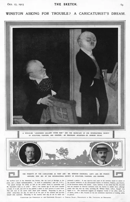 Framed Print : Caricature of Winston Churchill and Francis Howard Framed Print : Caricature of Winston Churchill and Francis Howard