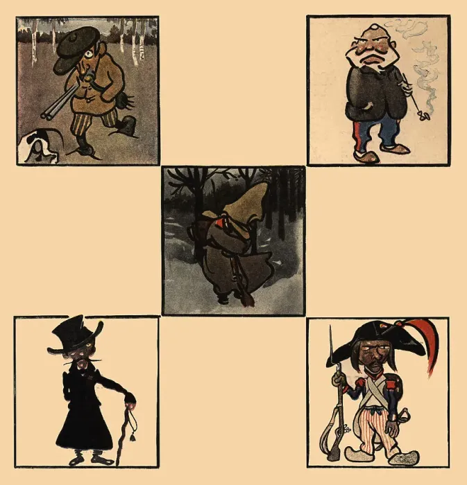 Framed Print : Five Caricatures Framed Print : Five Caricatures