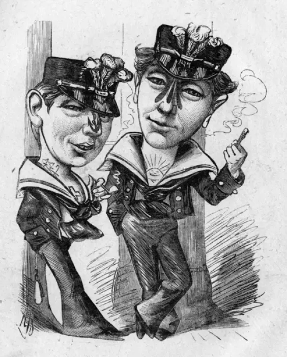 Framed Print : Caricatures of Prince Albert Victor and Prince George Framed Print : Caricatures of Prince Albert Victor and Prince George