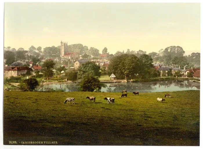 Framed Print : Carisbrocke (i. e. Carisbrooke), the village, Isle of Wight Framed Print : Carisbrocke (i. e. Carisbrooke), the village, Isle of Wight