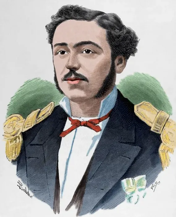 Framed Print : Carlos Condell (1843-1887). Engraving. Colored Framed Print : Carlos Condell (1843-1887). Engraving. Colored