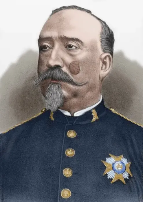 Framed Print : Carlos Ibanez de Ibero (1825-1891). Engraving. Colored Framed Print : Carlos Ibanez de Ibero (1825-1891). Engraving. Colored