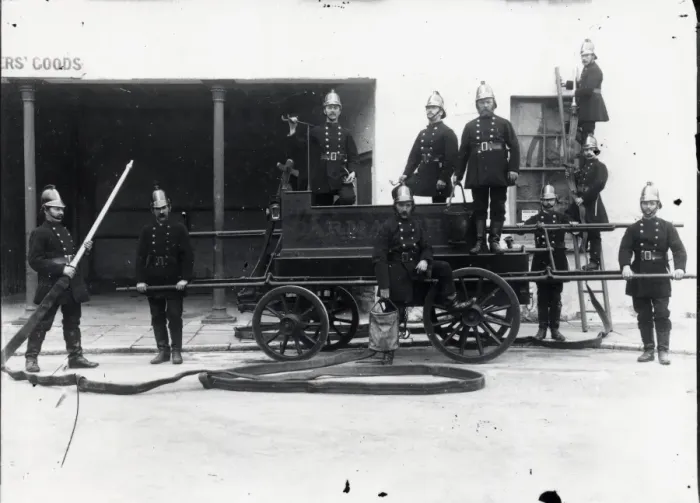 Framed Print : Carmarthen fire crew, Carmarthen, South Wales Framed Print : Carmarthen fire crew, Carmarthen, South Wales