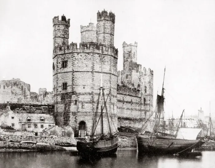 Framed Print : Carnarvon Castle, Wales. c. 1872 Framed Print : Carnarvon Castle, Wales. c. 1872